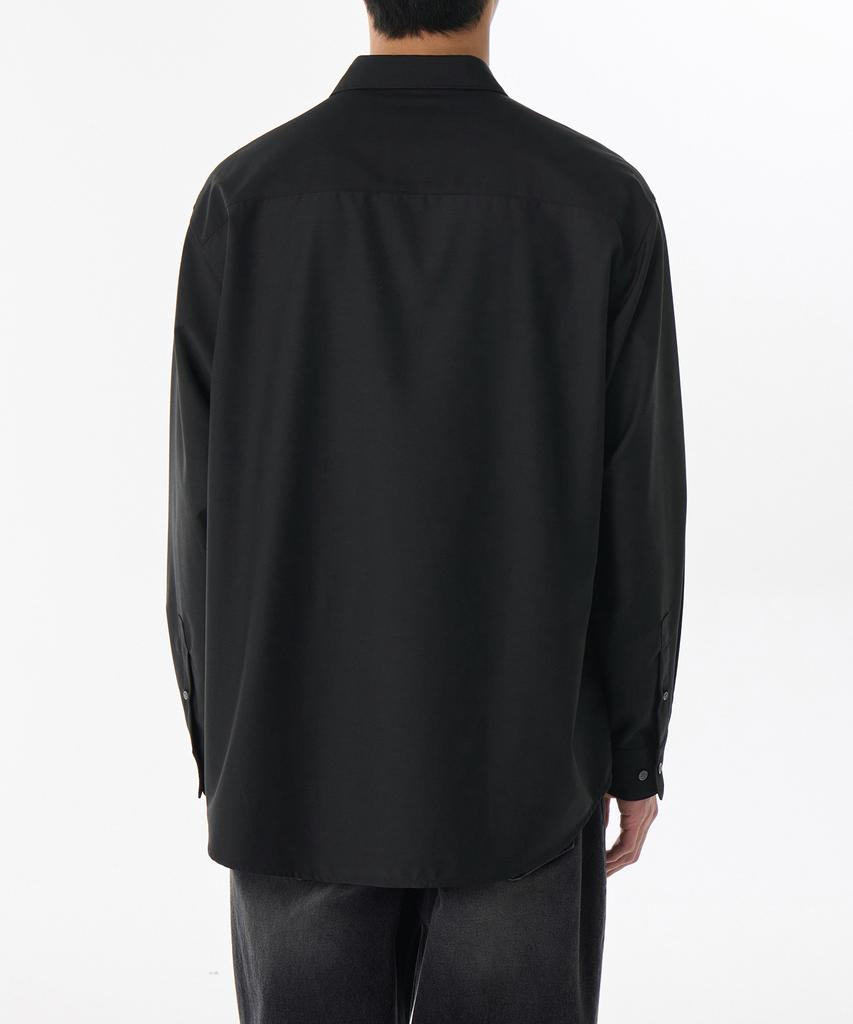 MUSINSA STANDARD Relaxed Wool-Like Shirt [Black]