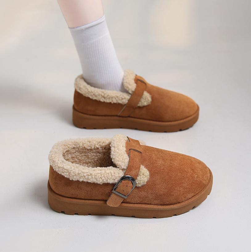 Мода Мода Круглый Носок Элегантные Женские Зимние Ботинки Зимние На Плоской Подошве Износостойкие Студенческие Плюс Бархат Теплые Женские Хлопковые Ботинки Высокие Ботинки