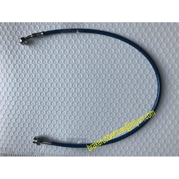 Автомобильная мотоциклетная металлическая оплетенная топливная линия с PTFE-вкладышем, покрытая ПУ, с выпуклым шестигранным соединением и banjo-фитингами