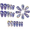 Blue Fake Nails with Colorful Decor Charming Comfortable to Wear Manicure Nails for Women and Girl Nail Salon
