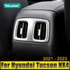 For Hyundai Tucson NX4 2021 2022 2023 N Line Hybrid Car Rear Air Conditioning Vent Outlet Cover Trim Stainless Steel Accessories