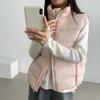 Женский короткий легкий пуховый хлопковый жилет, новый, с воротником-стойкой, повседневный жилет, жилет-куртка в рубчик