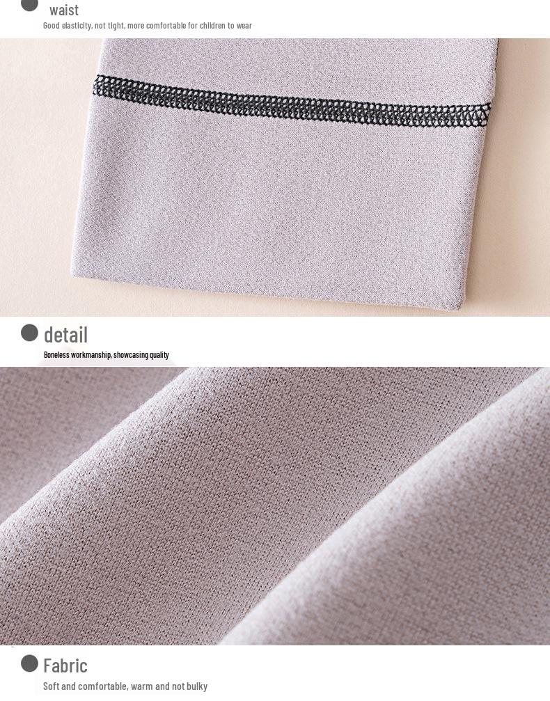 Комплект термобелья из немецкого бархата для мальчиков с флисовой подкладкой для подростков и детей старшего возраста - Осень/Зима