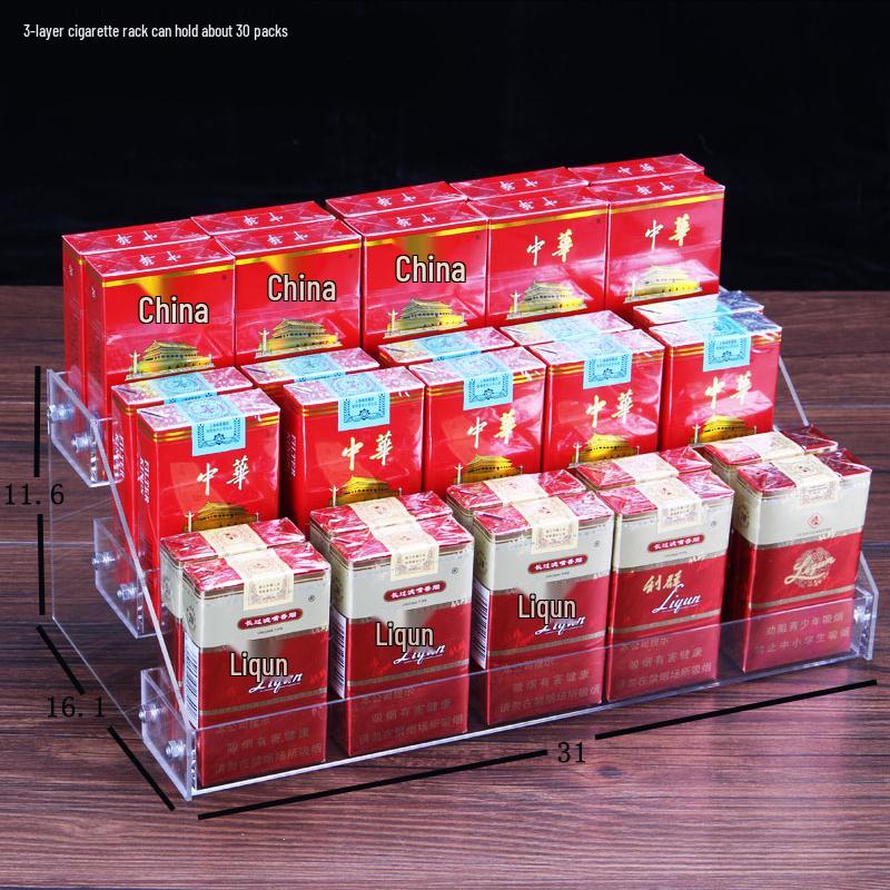 Акриловая ступенчатая стойка для демонстрации сигарет и напитков