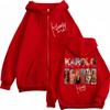 Karol G Tropicoqueta Album Zipper Hoodie Men Women Fashion Pop Music Zip Up Sweatshirts High Quality Fleece Oversized Pullovers