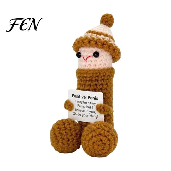Emotional Support Gift for Family Handmade Crochet Ornament, Funny Positive Desk Buddy, Cute Home Decor Figurine, Keepsake Friends Coworkers Exquisite