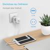 Tessan European Outlets Extender Power Strip with 1/3 AC Outlets, 2 USB Charging Ports and On/Off Switch EU Wall Socket for Home, Office, Travel