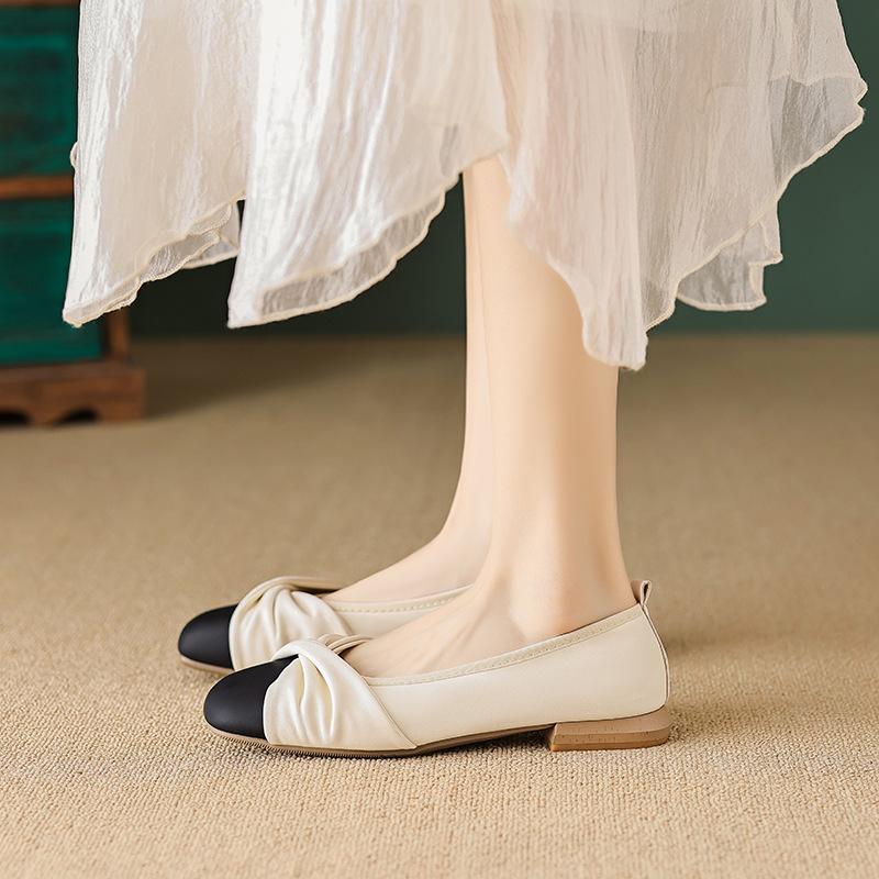 Туфли-лодочки на низком каблуке женские с мелким вырезом, на толстом каблуке, для работы, больших размеров