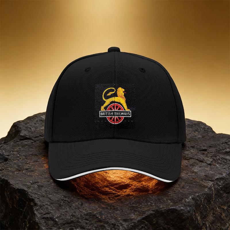 British Rail Lion Logo Hat Unisex Printed Baseball Cap Sandwich Duckbill Cap Sports Hat Suitable for Daily Commute And Travel -