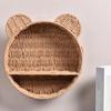 Handmade Bear Ear Wall Mounting Shelf 2 Tier Hanging Storage Basket  Entryway