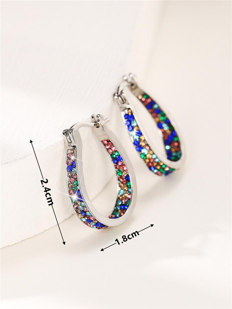 Серьги-кольца Huitan Colorful CZ, женские модные серьги-кольца, роскошные свадебные серьги, ювелирные изделия, прямая поставка