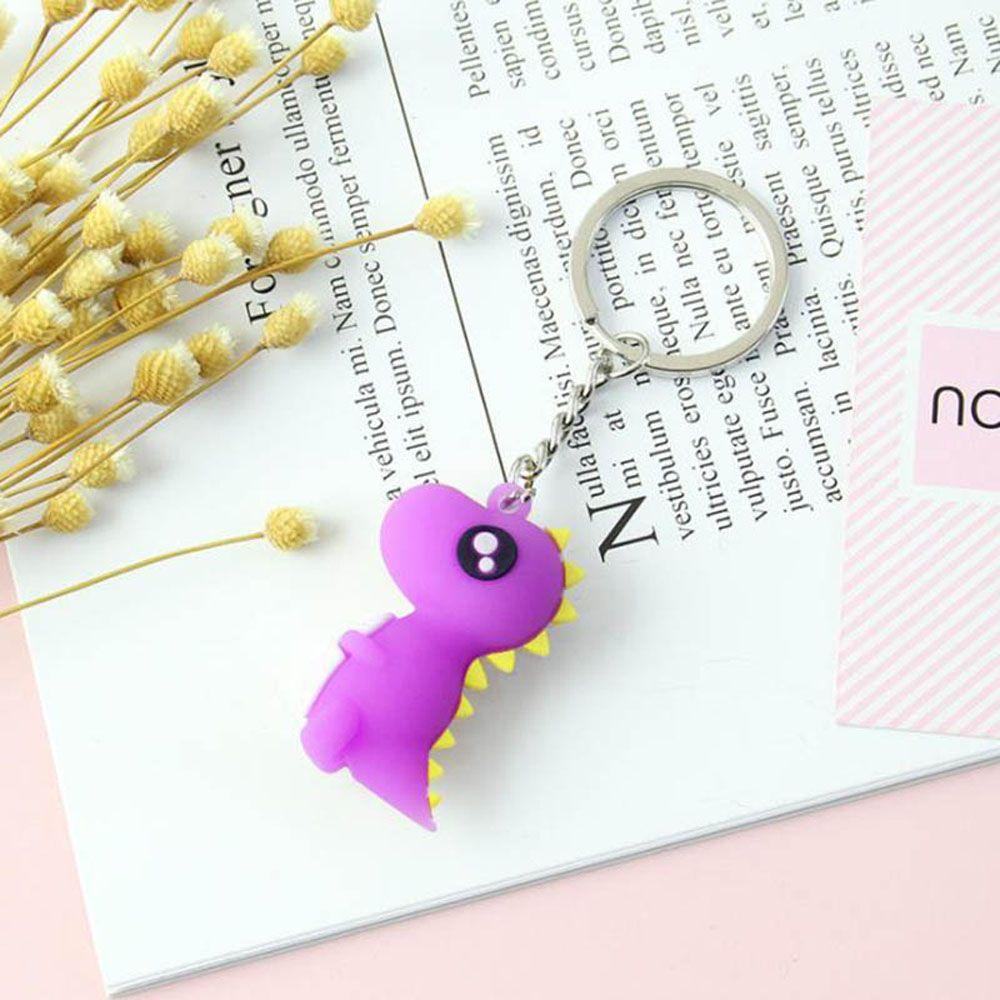 Cute PVC Women Cartoon Car Key Ring Bag Charm Pendant Christmas Gift Dinosaur Keychain