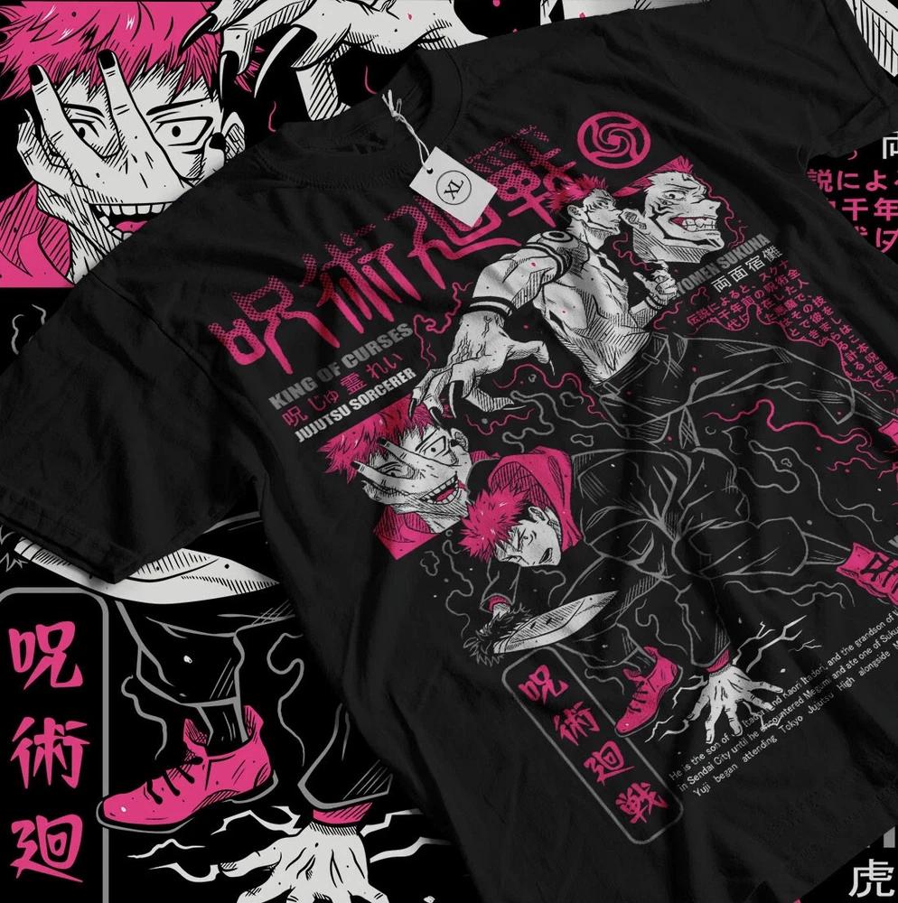 Itadori Yuji TShirt Jujutsu Kaisen RyoUnisex Sukuna Horror Anime Shirt All Size