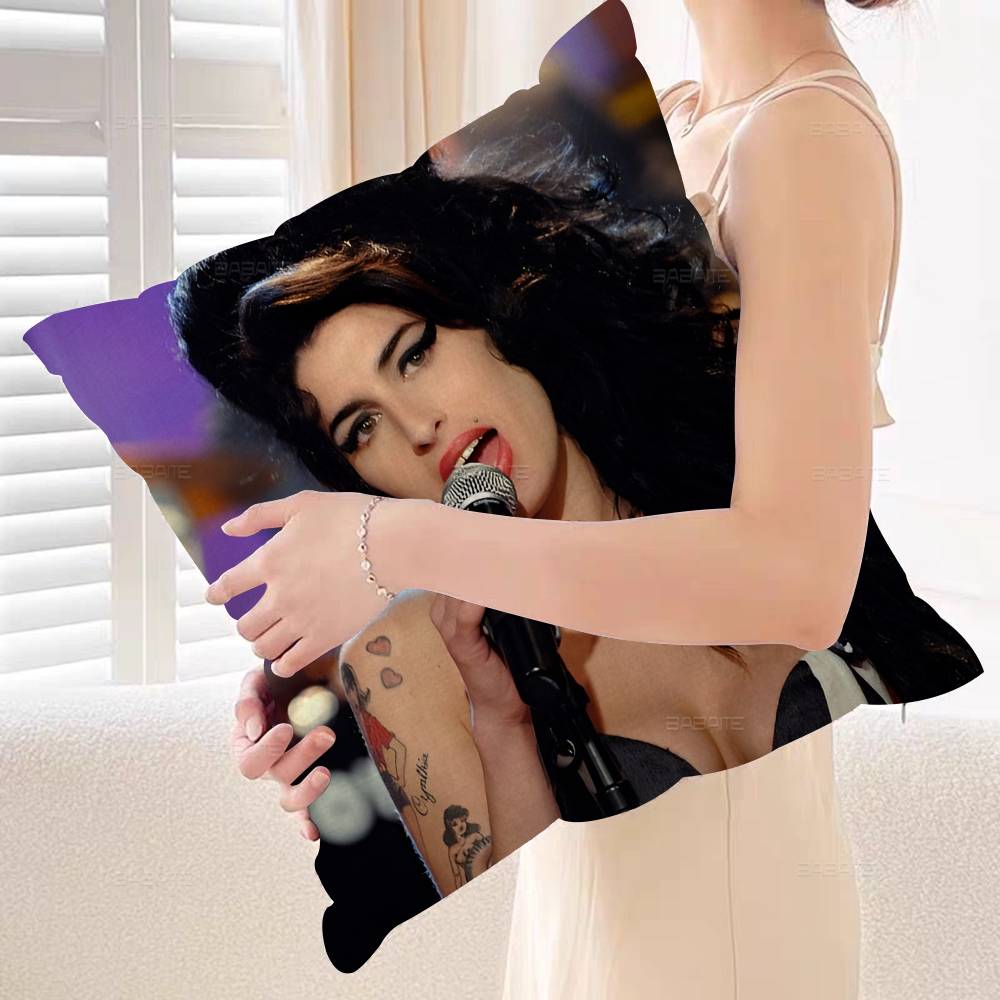 Amy Winehouse Music Singer Star Pillow Gift Home Office Decoration Bedroom Sofa Car Cushion Cover Case 45x45