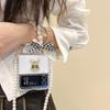 Bow Pearl Hand Chain Folding Phone Case for Samsung Galaxy Z Flip 3 Galaxy Z Flip 4 Galaxy Z Flip 5 All-wrap Cartoon Phone Case