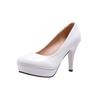 Women Pumps Classic Patent Leather High Heels Shoes Nud Head Paltform Wedding Women Dress Shoes Plus Size 34-42