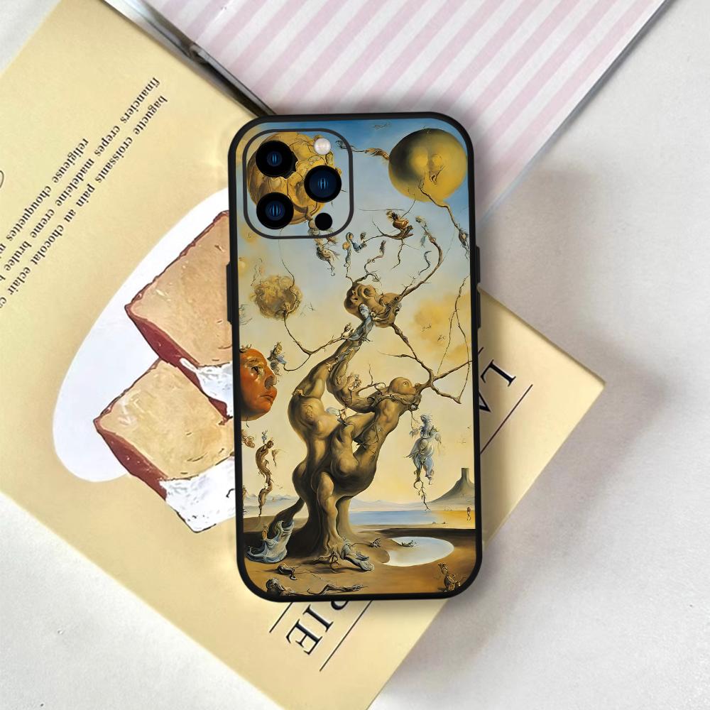 Чехол для телефона Сальвадор Дали FUNDA Для IPhone 12 11 13 14 15 16 Max Pro Plus Mini Мягкий Силикон Черный Чехол