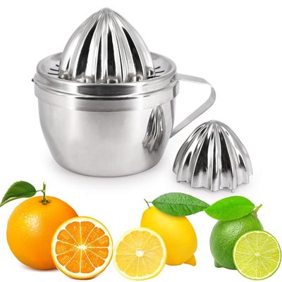 Функциональная 400 мл двухголовая ручная соковыжималка для цитрусовых и лимонов из нержавеющей стали с мерным стаканом