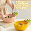 Cream-Style Fruit Serving Plate Reusable Ceramic Fruit Bowl Ceramic Fruit Plate  Desktop Decoration