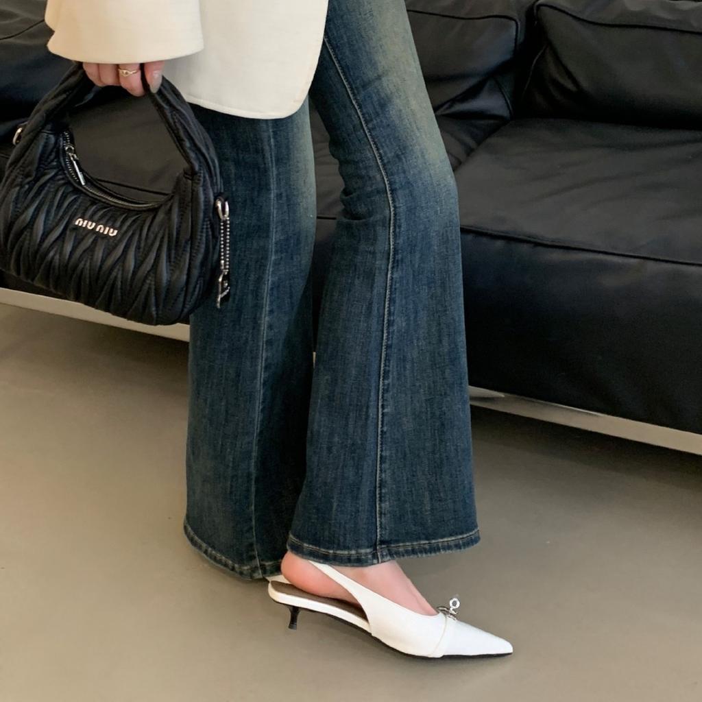 High Heels 2025 Summer New European and American Temperament Celebrity Bag Head Empty Stiletto Sandals Women