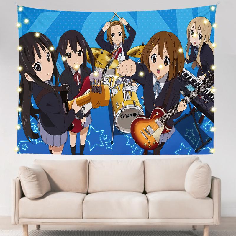 Легкий роман для девочек в общежитии, двухмерное аниме, настенное украшение для спальни, тканевое подвесное одеяло