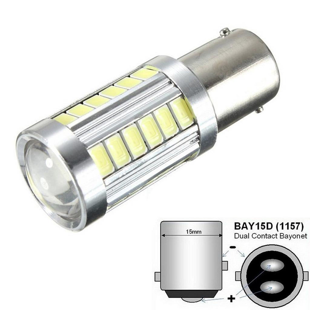 KaTur 4Pcs 1157 BAY15D 5630 33-SMD White 900 Lumens 8000K
