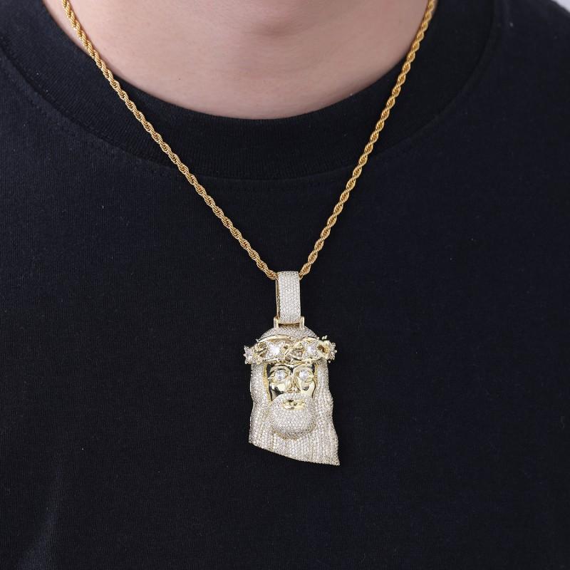 Hip Hop Bling Flower Cartoon Pendant Necklace Men Women Trendy Jewelry
