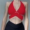 Nightclub Party Women Sexy Halter Hollow Crop Vest Slim Cross Bandage Tank Top