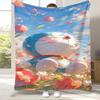 Dream Doraemon Cartoon Flannel Blanket,Ultra Soft Warm Plush Throw for Home Bedroom Bed Sofa Cover Office picnic gift kids