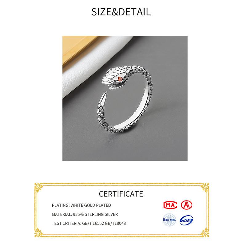 Xiaomi BFCLUB Silver Color Geometric snake Adjustable Ring Minimalist Fine Jewelry For Women Party Gift