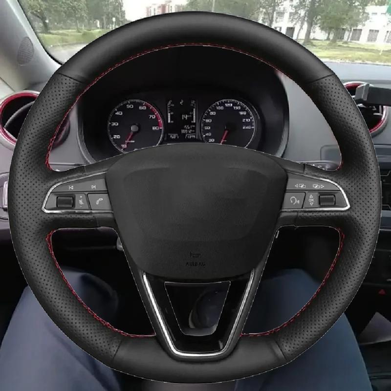 Car Steering Wheel Cover Anti-Slip Artificial Leather Braid For Seat Leon 5F Mk3 2013- Ibiza 6J Arona Alhambra Cover
