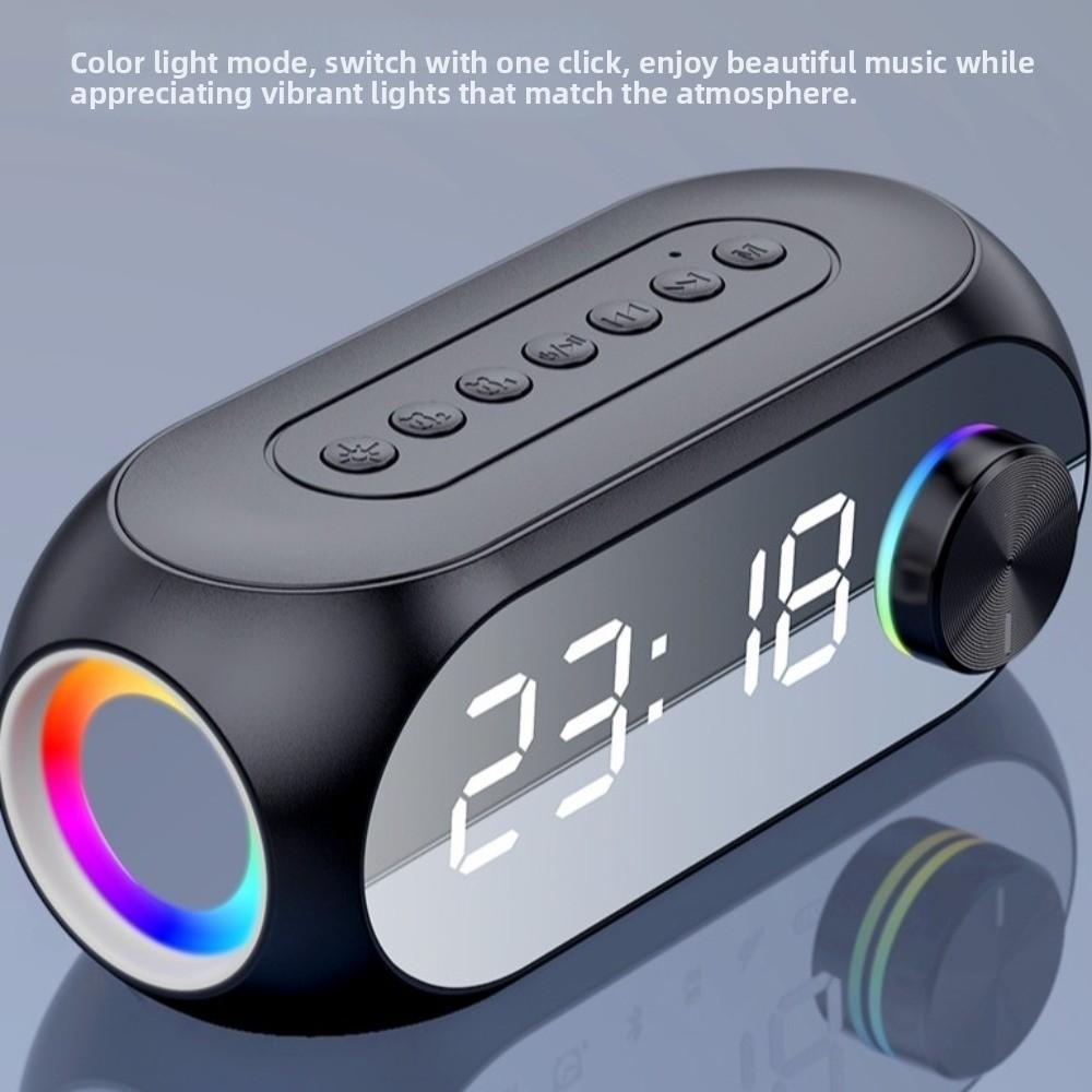 Portable Car Alarm Clock Rechargeable Desktop Small BT Speaker Heavy Subwoofer BT Speaker Car Use