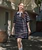 Zero Street [2 Colors] Striped Collar Dress
