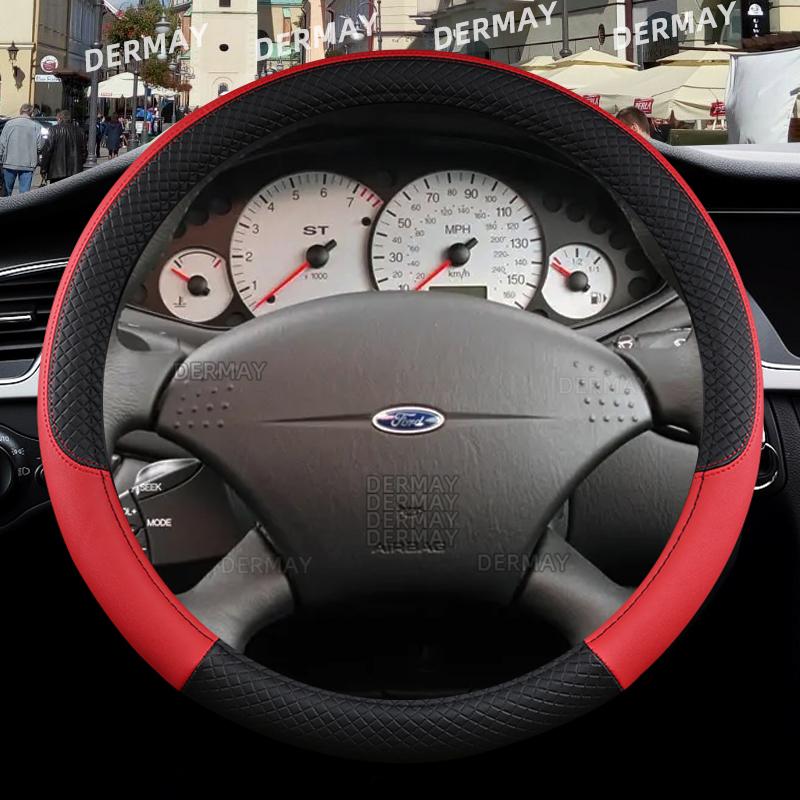 for Ford Focus MK1 Car Steering Wheel Cover 9 Colors PU Leather Non-slip Auto Accessories interior Fast Shipping