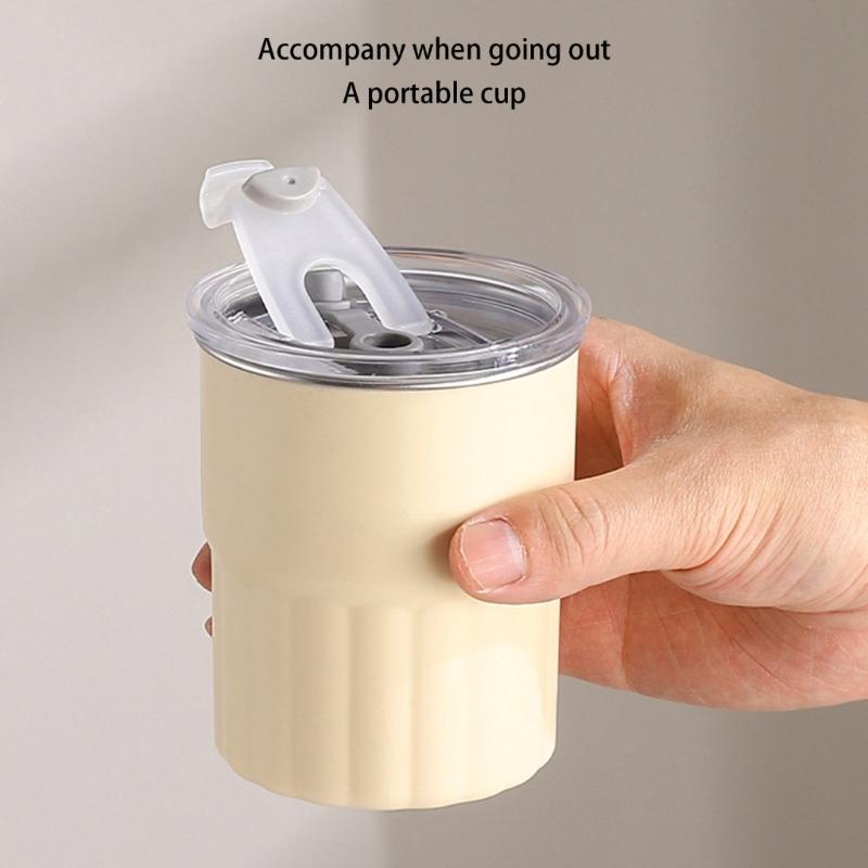 2 шт. Кружки из нержавеющей стали 304, штабелируемые металлические стаканы для холодной воды, двухстенные питьевые кружки с соломинкой и крышкой