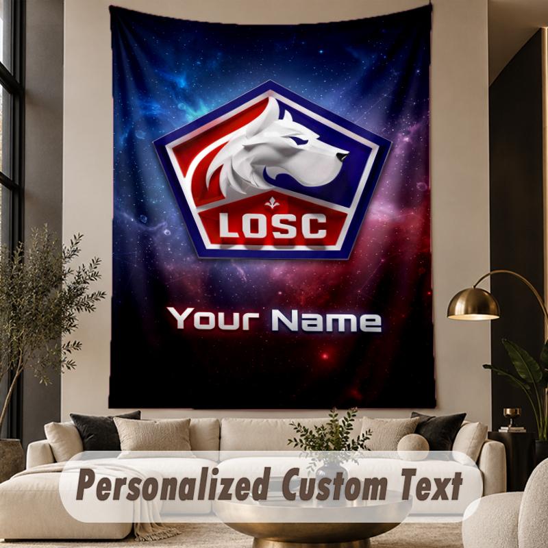 Custom Text Tapestry LOSC Lille Print Wall Tapestry Indoor Living Room Wall Decor