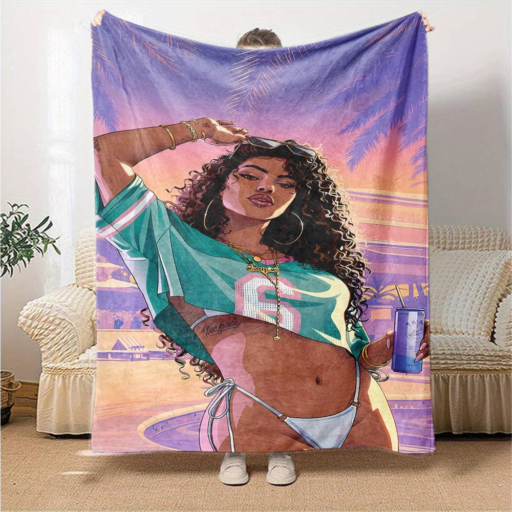 1pc Blanket - Game Grand Theft Auto Print Design,Lightweight Blanket for Sofa,Bed- Soft &Warm,Gift for All Seasons