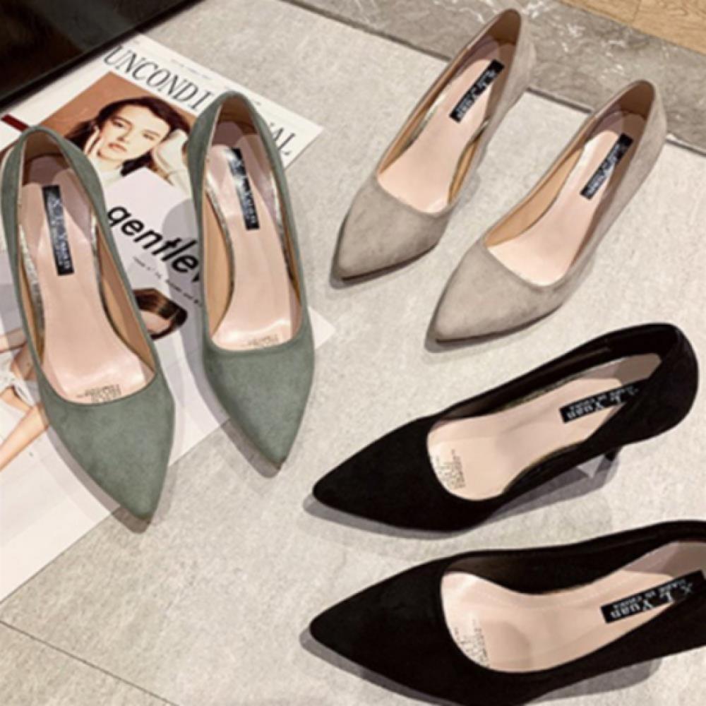 New Arrivals Open Run Dware Women Winter Plain Pointed Toe Basic Pumps