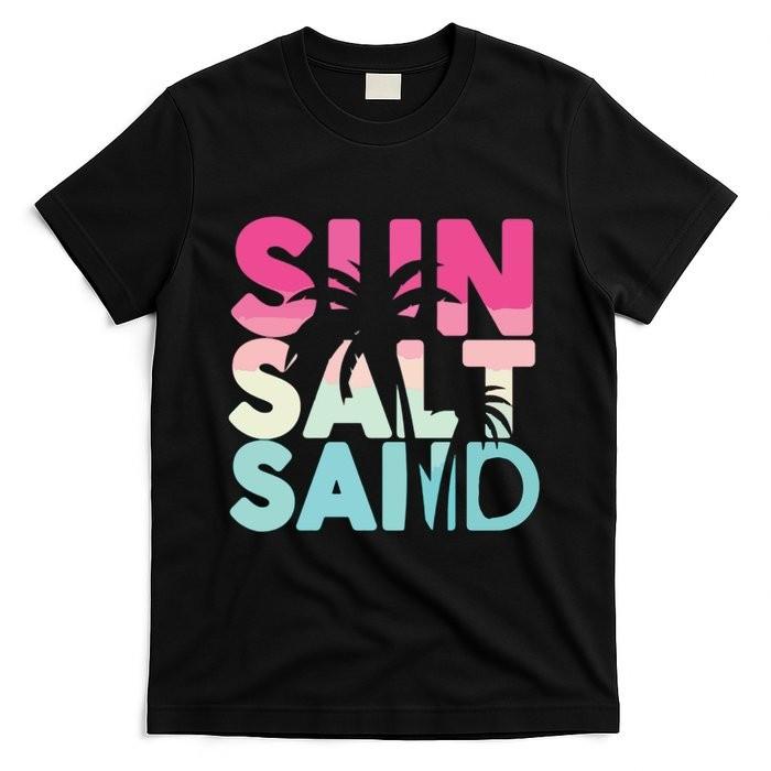 Sun Sand Salt Beach T-Shirt Mens Womens Tees Top Unisex