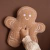 Christmas Gingerbread Man Pillow Stuffed Shaped Doll Biscuit Toy for Car Holiday