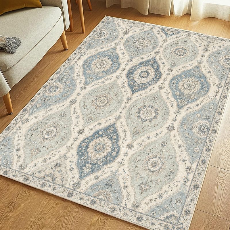 American Geometric Persian Area Rug Non Slip Waterproof Floor Carpet for Living Room Bedroom Study Simple Home Decor