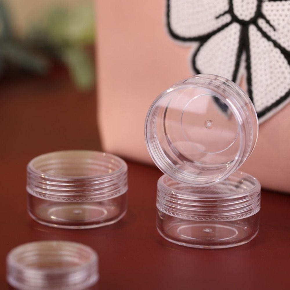 Portable Jewelry Storage Box Transparent Small Round Jars Mini Clear Cream Jar Women