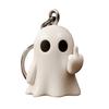 Halloween Keychain Ghost Middle Finger Styling Resin Figurine Key Chain Home Office Desk Festive Decoration