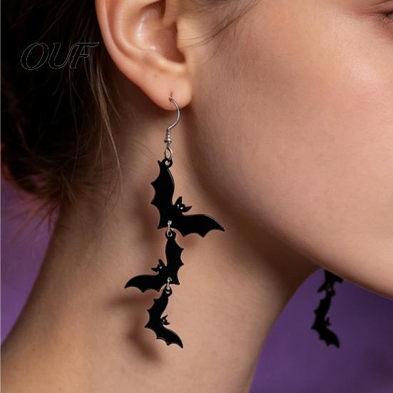 Fashionable Lightweight Earrings for Women 1 Pair Halloween Women, Acrylic Gothic Dangle Earrings, Theme Jewelry Friends Spooky Bat Pumpkin