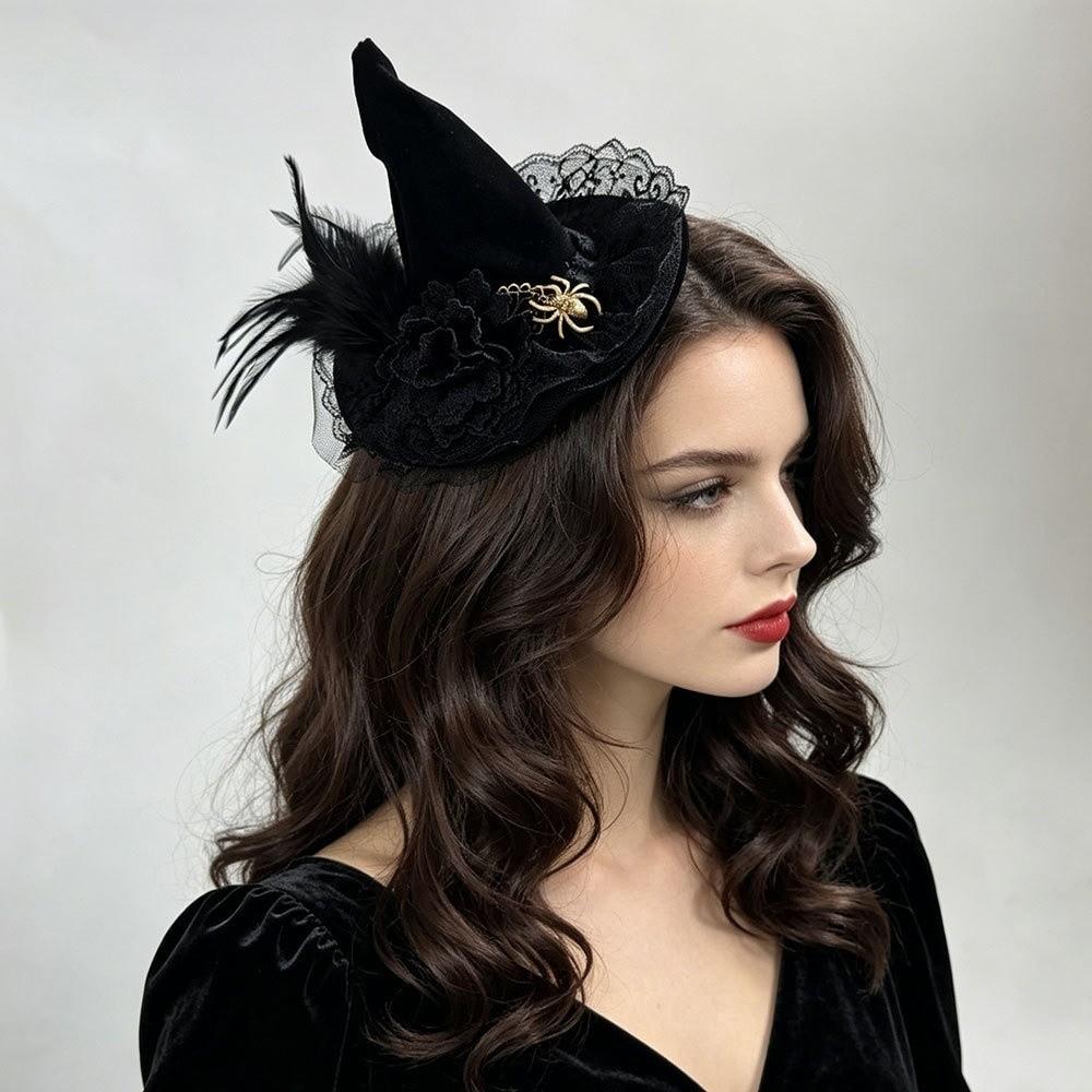 Skull Spider Witch Hat Hair Clip Gothic Style Witch Hairpins Halloween Hair Clip Costume Party