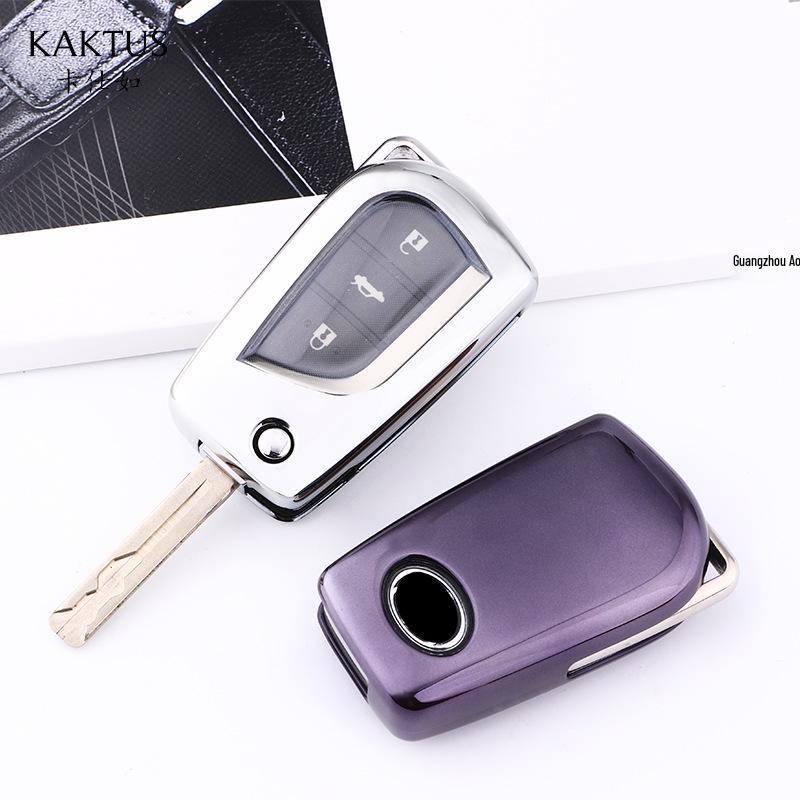 KAKTUS TPU Чехол для ключа автомобиля для Toyota Camry/Corolla - Мягкий резиновый чехол с комплектом пряжек