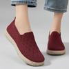 Весенние туфли Slip on Vulcanize для женщин 2025 г., дышащие сетчатые полые туфли на плоской подошве, удобные нескользящие повседневные туфли для мам