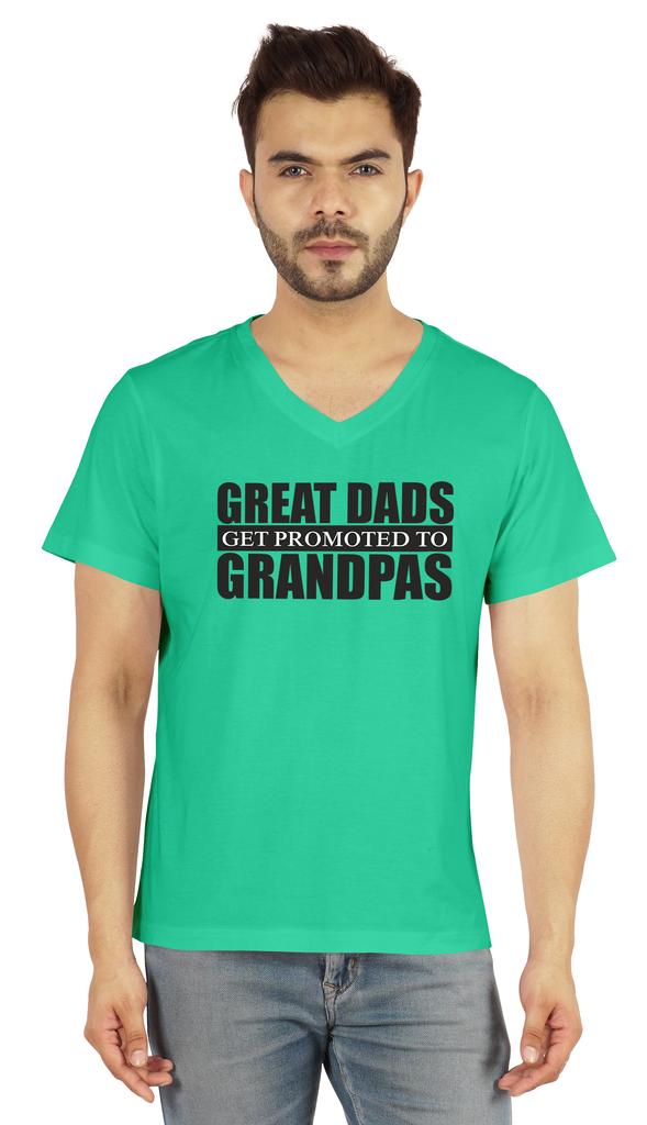 Inkmeso Мужская футболка для дедушки. Отличные папы получают повышение до дедушки. Футболка с надписью «Письмо» впервые