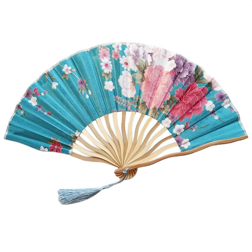 Style Bamboo Wooden Personalized Flower Home Decoration Dance Hand Fan Folding Fan Fan Crafts