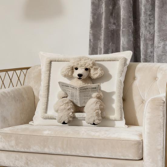 2D Наволочка с животным, Имитация вышивки, Узор альпаки, Наволочка, Собака, Шотландская корова, Декоративная